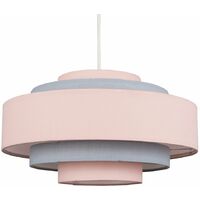 Easy Fit 5 Tier Ceiling Light Shade - Pink - Including LED Bulb