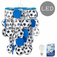 Football Ceiling Light Shade + 6W LED Bulb - Blue