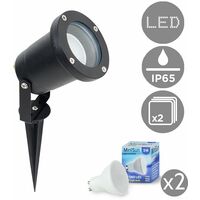 IP65 Outdoor Spike Light with LED Bulbs - Pack of 2