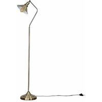 Corinthia Industrial Angled Floor Lamp - Antique Brass - No Bulb