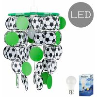 Football Ceiling Light Shade + 6W LED Bulb - Green