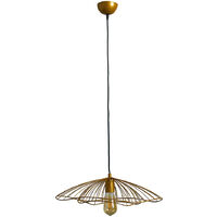 Modern Ceiling Light Fitting with Metal Wire Shade + LED 4W Bulb - Gold