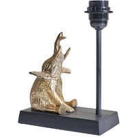 Brass & Black Elephant Table Lamp Base - 0