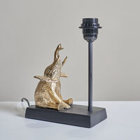 Brass & Black Elephant Table Lamp Base - 0