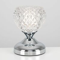 Decorative Glass Bedside Touch Table Lamp - Chrome Lamp Only