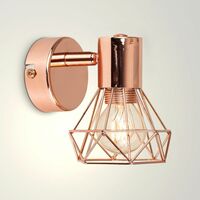 Metal Basket Cage Wall Light - Polished Copper - No Bulb