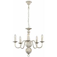 MiniSun - Traditional 5 Way Flemish Ceiling Light Chandelier - Distressed White