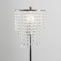 150cm Floor Lamp Chrome Acrylic Droplet Shade Lighting