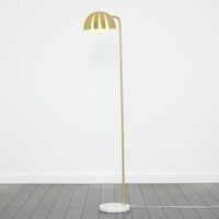 Modern Designer Floor Lamp with a Marble Base - Gold