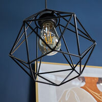 Industrial Ceiling Pendant Light Shade Lampshade - Black - No Bulb