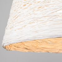 Wicker Rattan Tapered Ceiling Pendant Light Shade - White