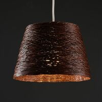 Wicker Rattan Tapered Ceiling Pendant Light Shade - Brown