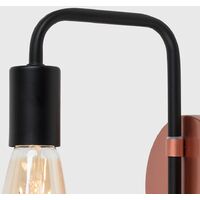 Industrial Copper & Black Plug In Swing Arm Wall Light - No Bulb