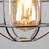 Penglai Ceiling Pendant Light Shade Metal Lampshade - Chrome & White - No Bulb