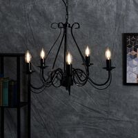 Vintage 5 Way Ceiling Light Chandelier - Black
