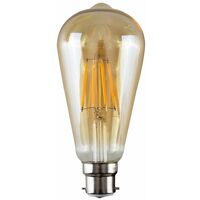 Vintage LED Bulbs Filament Pear Shaped B22 Lightbulb Lamp Amber A+ - Single