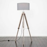 Distressed Tripod Floor Lamp - Grey
