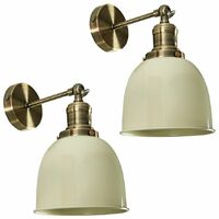 2 x Adjustable Knuckle Joint Wall Lights - Cream