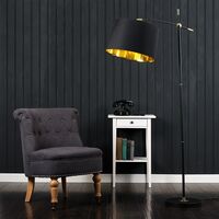 Black & Brass Floor Lamp Lampshades Lighting Range - No Bulb