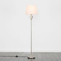 Memphis Barley Twist Floor Lamp in Antique Brass with Aspen Shade - Pink - No Bulb