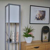 Floor Lamp Modern Struttura Light with Display Shelves - Grey