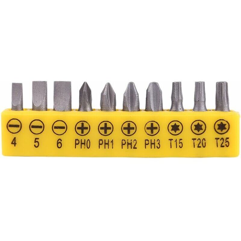 Tournevis à Cliquet Angle Droit + Jeu De 10 Embouts - Pour Espaces Restreints - Neuf Sous Emballage