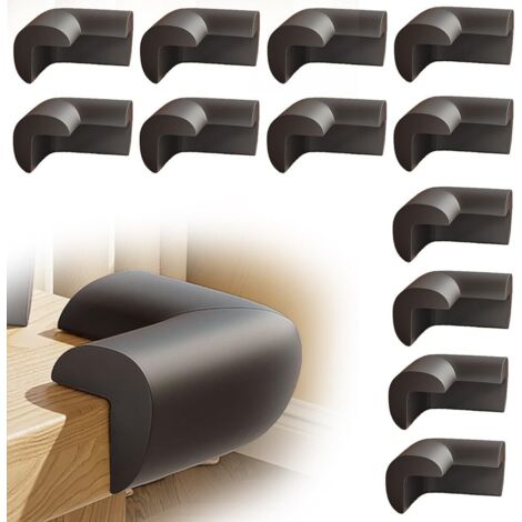 Lot De 12 Protections D'angle Pour Meubles En Mousse Noire – Autocollant 3M, Anti-choc, Pour Tables, Armoires