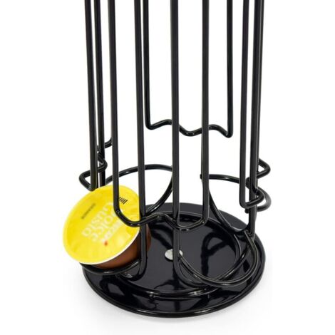 Porte Capsules Rotatif pour Nespresso Pouvant Contenir 24pcs Café Capsules Argenté
