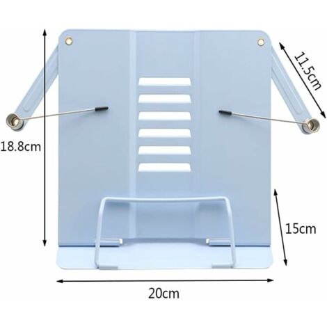 Support de Livre de Recettes En Métal Support de Livre En Métal Multifonction Métal Réglable Porte Livre Livre Stand Pour Livre de Cuisine Support de Lecture pour Livres Chevalet Pupitre Stand