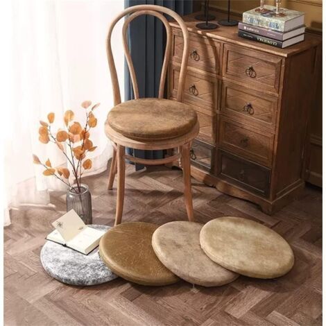 Coussin de siège - COLAXI - Modèle rond - Mousse à mémoire de forme - Lavable - 30 cm Gris clair