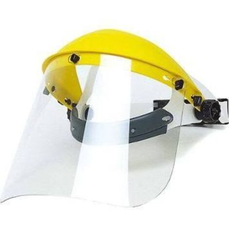 Singer Safety – Visière de protection incolore 305 x 190 mm – Calotte jaune avec serre-tête réglable – Homologuée EN 166 – EVA805