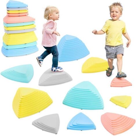 KidBloom Pierres de marche en forme de crabe pour enfants, jouets sensoriels d'équilibre pour autisme, jouets de jardin pour tout-petits de 3 à 5 ans, sac de rangement étanche inclus