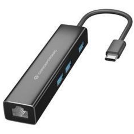 Conceptronic ABBY13B replicatore di porte e docking station per laptop Cablato USB 3.2 Gen 1 (3.1 Gen 1) Type-C Grigio (1/4)