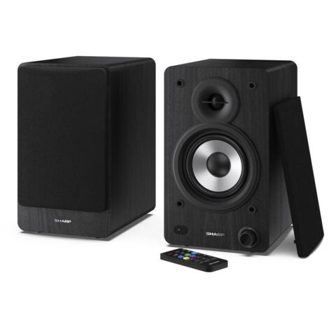 Sharp Bookshelf Speakers Altoparlante 2 Vie con Cavo e Senza Cavo 60 W Nero (1/4)