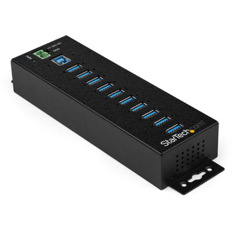 StarTech.com Hub USB 3.0 industriale a 10 porte con adattatore di alimentazione - Protezione contro le sovratensioni HB30A10AME (1/4)