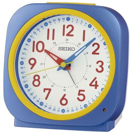 Seiko QHE207S Sveglia Analogica Con Lancetta Silenziosa, Snooze E Allarme Bip, Plastica Nera