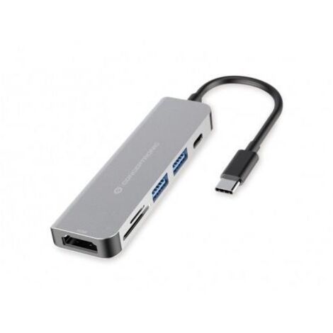 Conceptronic DONN02G replicatore di porte e docking station per laptop USB 3.2 Gen 1 (3.1 Gen 1) Type-C Alluminio (1/4)