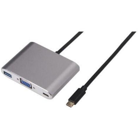 Nilox Interfaccia e Adattatore USB 3.1 VGA e USB 3.1A Type-C, Silver (1/2)