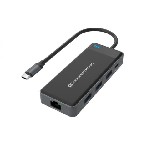 Conceptronic DONN14G replicatore di porte e docking station per laptop Cablato USB 3.2 Gen 1 (3.1 Gen 1) Type-C Grigio (1/4)
