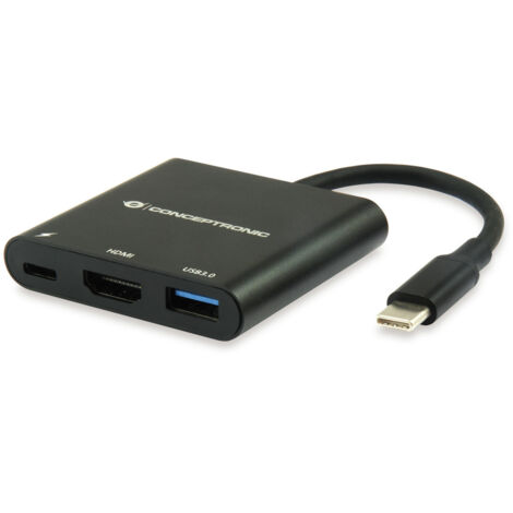 Conceptronic DONN01B replicatore di porte e docking station per laptop USB 3.2 Gen 1 (3.1 Gen 1) Type-C Nero (1/5)