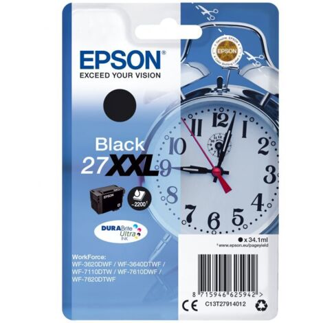 Epson Alarm clock Cartuccia Sveglia Nero Inchiostri DURABrite Ultra 27XXL C13T27914012 (1/5)