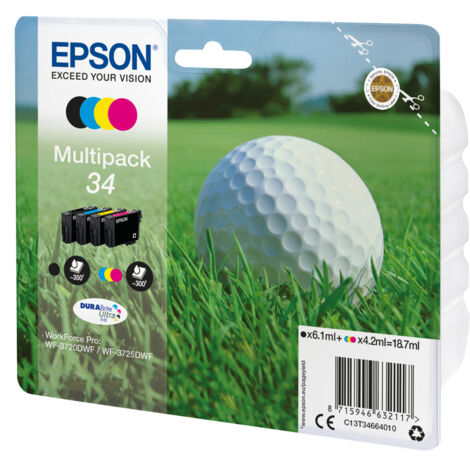Epson Golf ball Multipack 4-colours 34 DURABrite Ultra Ink C13T34664010