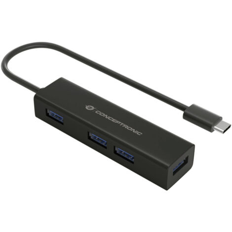 Conceptronic HUBBIES07B hub di interfaccia USB 3.2 Gen 1 (3.1 Gen 1) Type-C 5000 Mbit/s Nero (1/3)