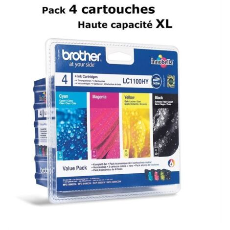 Brother LC1100HYVALBP cartuccia d'inchiostro 4 pz Originale Nero, Ciano, Magenta, Giallo (1/5)