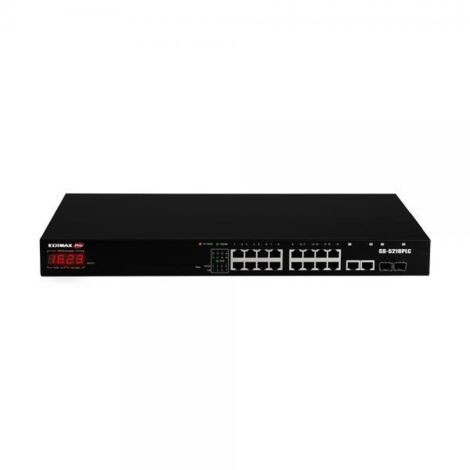 Switch di Rete Edimax Pro GS-5216PLC con 18 Porte Gigabit PoE+ e 2 SFP per Connessioni in Fibra Ottica (1/4)