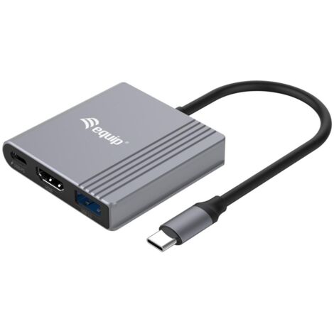 Equip Adattatore 3 in 1 da USB-C a HDMI / USB-A / USB PD, 4K/60Hz, 100W USB PD (1/4)