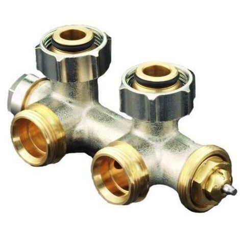 OV Anschlussarmatur Multiblock T 3/4ÜM x 3/4"AG, 2-Rohr, Messing, Eck - 83689832 von Buderus""