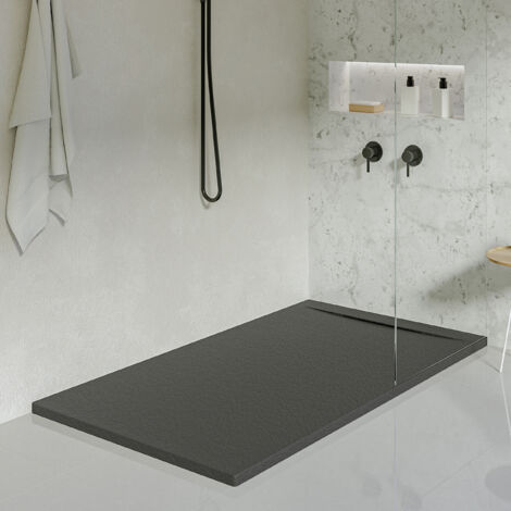 KOES - Plato de Ducha de Resina Modelo LIENA – 90x190 – Negro RAL 9005