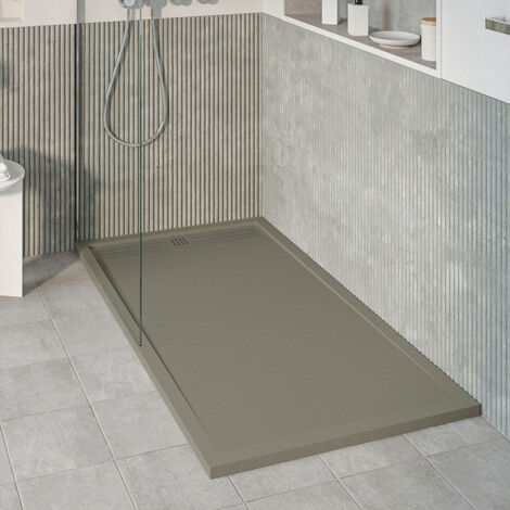 KOES - Plato de Ducha de Resina Modelo VOIGA – 80x170 – Gris cuarzo RAL 7039