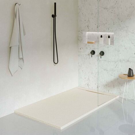 KOES - Plato de Ducha de Resina Modelo LIENA – 90x140 – Crema RAL 1013